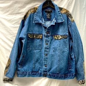 Camo ridge sportswear denim & camo jacket men sz L